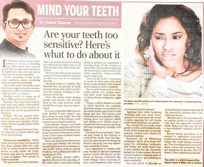 tips for sensitive teeth by Dr saket gaurav, indirapuram, ghaziabad